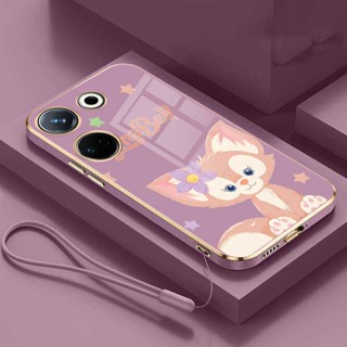 [พร้อมส่ง] เคสโทรศัพท์มือถือแบบนิ่ม ขอบสี่เหลี่ยม ลาย LinaBell 6D พร้อมสายคล้อง สําหรับ TECNO Camon 20 Pro camon20 19 Pro ITEL S23 Pova 4 Pro NEO 2