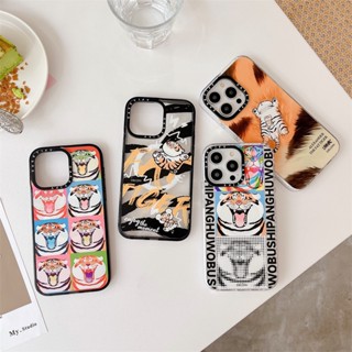 【Fatty Tiger Father and Son】CASETIFY เคสป้องกันโทรศัพท์มือถืออะคริลิค ลายตัวอักษร ด้านข้าง สําหรับ iPhone 14 Pro MAX 11 12 13 Pro MAX