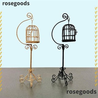 Rosegoods1 กรงนกจิ๋ว แบบแขวนได้ 1:6 1:12 อุปกรณ์เสริม สําหรับบ้านตุ๊กตา DIY