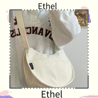 Ethel1 กระเป๋าสะพายข้าง ผ้าแคนวาส สีพื้น สไตล์วินเทจ คลาสสิก สําหรับผู้หญิง