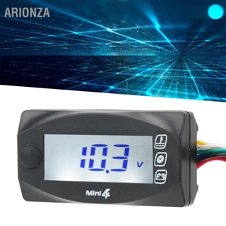 Arionza 4 In 1 เครื่องวัดอุณหภูมิดิจิทัล รถจักรยานยนต์ ลําโพง Lcd แรงดันน้ํา มิเตอร์เวลา สากล Dc12V