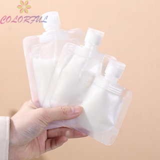 【COLORFUL】5pcs PET Fluid Packing Bag 30/50/100ml Cosmetic Sample Packing Bags Reusable