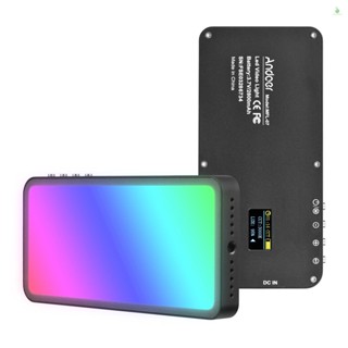 Phonelaptop Andoer แผงไฟ RGB LED 3000K-6500K หรี่แสงได้ 30 เอฟเฟคพิเศษ CRI ≥95 สําหรับถ่ายภาพบุคคล วิดีโอ บันทึกผลิตภัณฑ์