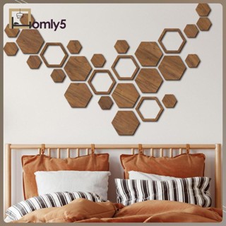 [Homyl5] สติกเกอร์วอลเปเปอร์ไม้ รูปหกเหลี่ยม 3D สําหรับติดตกแต่งผนังบ้าน DIY