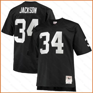 Fb 1988 NFL Las Vegas Raiders Jersey Bo Jackson Retired เสื้อยืดลําลอง แขนสั้น คอกลม พิมพ์ลายฟุตบอล พลัสไซซ์