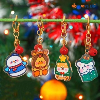 [ Christmas ] พวงกุญแจ จี้ตุ๊กตาการ์ตูนซานตาคลอส สโนว์แมน กวางเอลก์ คริสต์มาส น่ารัก สําหรับห้อยกระเป๋าเป้สะพายหลัง 1 ชิ้น