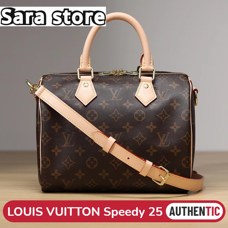 หลุยส์วิตตอง Louis Vuitton กระเป๋ารุ่น SPEEDY 25 &amp; speedy 30 กระเป๋าสะพายข้างผู้หญิง/ไหล่