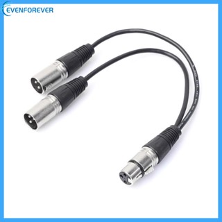 Ev สายเคเบิลต่อขยายไมโครโฟน ตัว Y 30 ซม. 3Pin XLR 1 ตัวเมีย เป็น 2 ตัวผู้ สําหรับเครื่องบันทึกมิกเซอร์ XLR