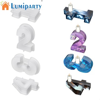 Lumiparty แม่พิมพ์ซิลิโคน รูปตัวเลขอาหรับ 3D สําหรับทําเทียน DIY