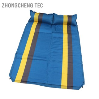 Zhongcheng Tec แผ่นรองนอนพองพร้อมหมอนกันน้ำพับได้คู่แผ่นรองนอนพองสำหรับตั้งแคมป์กลางแจ้ง