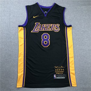 Nba Lakers No. แฟชั่นคลาสสิก ชุดเย็บปักถักร้อย ระบายอากาศ แบบแห้งเร็ว มีสีเหลือง สีดํา สีม่วง 8 Kobe Retirement Edition 965242