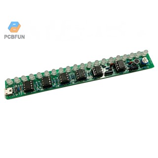 Pcbfun ชุดบอร์ดวงจรไฟแสดงระดับเสียง LED USB