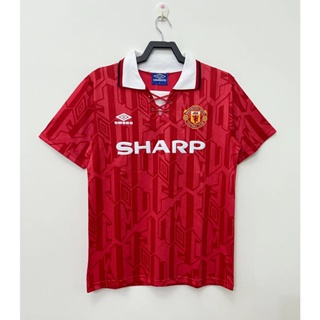 เสื้อกีฬาแขนสั้น ลายทีมชาติฟุตบอล Manchester United 92-94 ชุดเหย้า สไตล์เรโทร