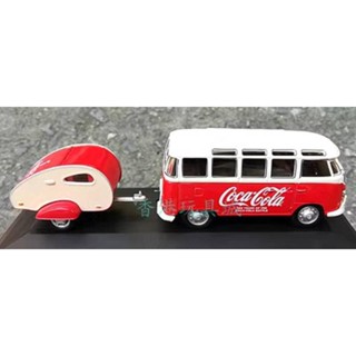 Coca Cola 1962 Volkswagen Samba Bus With Tralier 1/43 Diecast Car model 674336 (Broken case)