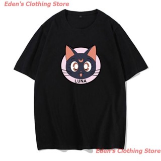 เสื้อยืดผ้าคอตตอน เสื้อยืดแขนสั้น เสื้อไม่ต้องรีด tshirt DRG Edens Clothing Store New เสื้อยืดแขนสั้นพิมพ์ลาย Sailor Mo