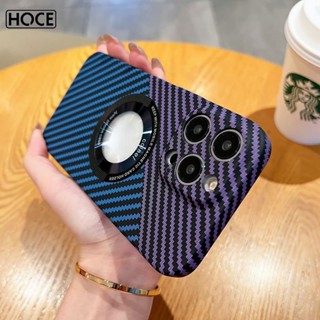 Hoce เคสโทรศัพท์คาร์บอนไฟเบอร์ ผิวด้าน บางพิเศษ แม่เหล็ก สําหรับ iPhone 13 12 14 Pro Max 11