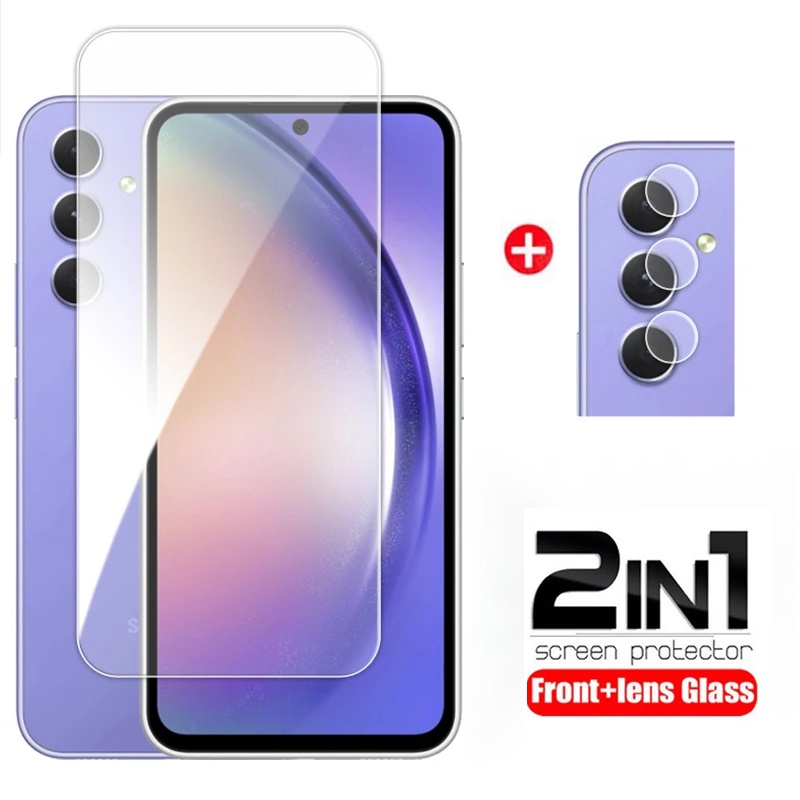 สําหรับ Samsung Galaxy A05s A05 A25 A34 A54 A24 A14 LTE 4G 5G 2023 ฟิล์มกระจกนิรภัย หน้าจอใส ป้องกัน ฟิล์มกระจก เลนส์ด้านหลัง กล้อง ป้องกันเต็มรูปแบบ