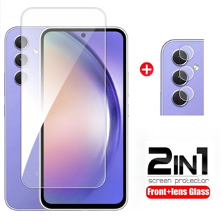 สําหรับ Samsung Galaxy A34 A54 A24 A14 LTE 4G 5G 2023 ฟิล์มกระจกนิรภัย หน้าจอใส ตัวป้องกัน ฟิล์มกระจก เลนส์ด้านหลัง กล้อง ป้องกันเต็มรูปแบบ