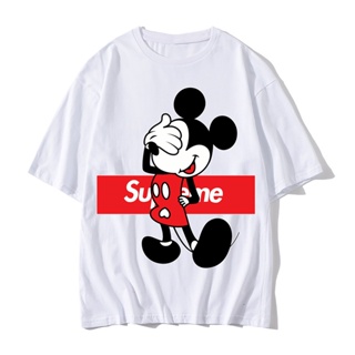 YFมิกกี้เมาส์ เสื้อ เสื้อยืด ผู้หญิง น่ารัก ผู้ชาย มิกกี้ Supreme แขนสั้น มินนี่ เสื้อยืดคอกลมแขนสั้น