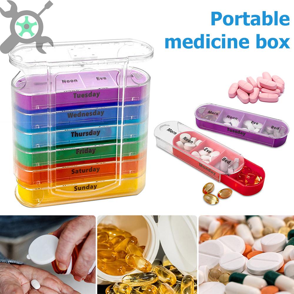 ตลับใส่ยา กล่องใส่ยาแบบพกพา ดีไซน์สวย กันน้ำ กันชื้น Pill Box ตลับใส่ยา กล่องใส่ยาแบบ 7 วัน 21และ28 ช่อง กล่องเก็บยา วิตามิน แคนดี้ แบบพกพา ขนาดเล็ก 7 วัน สําหรับเดินทาง