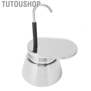 Tutoushop Single Spout Mocha Pot Stainless Steel Hand Pour Latte Classic Coffee Pot for Home Office Single Tube Mocha Pot