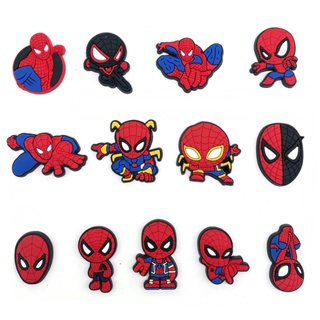 CROCS 【Hot Spiderman Series】รองเท้าแตะ PVC ลายซุปเปอร์ฮีโร่ Marvel Jibbitz น่ารัก ถอดได้ DIY สําหรับตกแต่งสวน