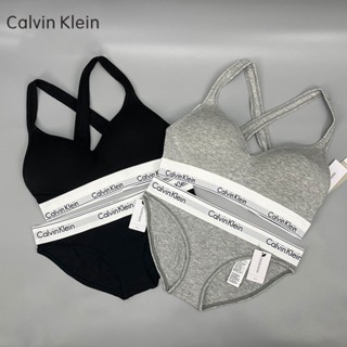 【พร้อมส่ง】ของแท้ 100% Calvin Klein Beauty Back Bra ชุดชั้นใน สปอร์ตบรา ไม่ยืด + กางเกงชั้นใน