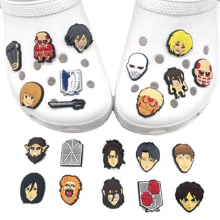 CROCS 【Hot Attack on Titan Series】อุปกรณ์เสริมหัวเข็มขัด PVC ลายการ์ตูน สําหรับตกแต่งรองเท้าเด็กผู้หญิง และผู้ชาย DIY