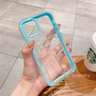 เคสโทรศัพท์มือถือ แบบใส หนา สีเขียวมิ้นท์ สําหรับ Iphone14 13 12 11 Pro X xs Max 8 7 14Plus Xr