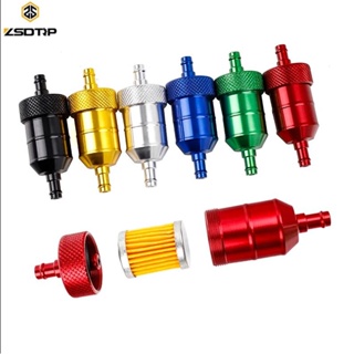 ZSDTRP Universal 8mm Petrol Gas Fuel Filter Cleaner CNC Aluminium For Motorcycle Pit Dirt Bike ATV Quad