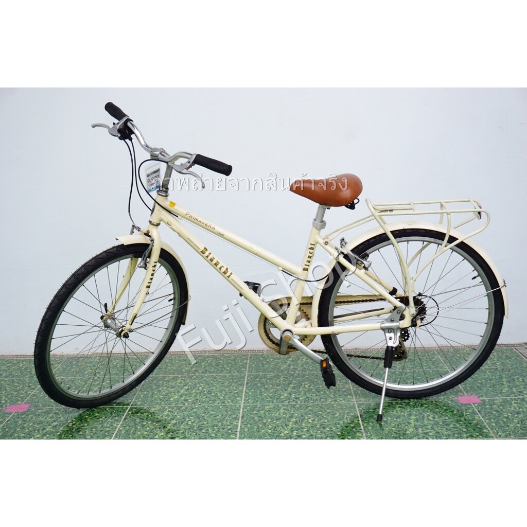 จักรยานญี่ปุ่น - ล้อ 26 นิ้ว - มีเกียร์ - อลูมิเนียม - Bianchi Primavera - สีครีม [จักรยานมือสอง]