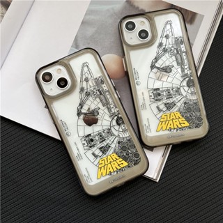 เคสโทรศัพท์มือถือแบบใส กันกระแทก ลาย STAR WARS สีเหลือง สําหรับ iphone 14 11 13 12 X XS Pro Max xr Mini xr Samsung Galaxy S23 S22 ultra plus