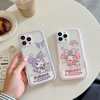 เคสซิลิโคน สำหรับ ไอโฟน Clear Case iPhone 14 Pro Max 14 Plus iPhone 13 Pro Max iPhone 12 Pro Max iPhone 11 Pro Max Cute Cartoon Kuromi คูโรมิ &amp; Melody เมโลดี้ Holder Design Silicon Case