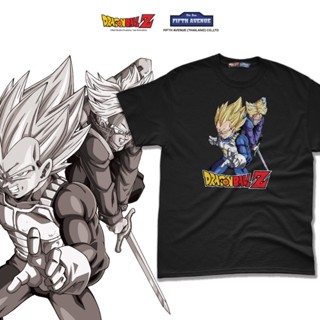 🟠เสื้อยืดดราก้อนบอล DBZ-009 : DragonBallZ🐉 : เบจิต้า x ทรั้งค์ : สีดำ-สีขาว