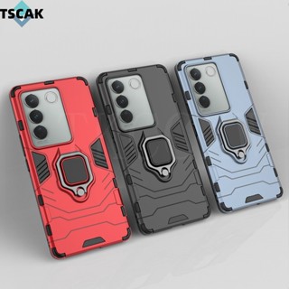 เคสโทรศัพท์มือถือ PC แข็ง กันกระแทก พร้อมแหวนโลหะ สําหรับ Vivo S16 Pro S16E V27 Pro V27E
