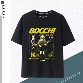 เสื้อยืดแขนสั้น คอกลม ผ้าฝ้าย 100% พิมพ์ลายอนิเมะ Mount Fuji Lonely rock bocchi the rock Ichiri Goto bocchi Sauce สําหรับผู้ชาย