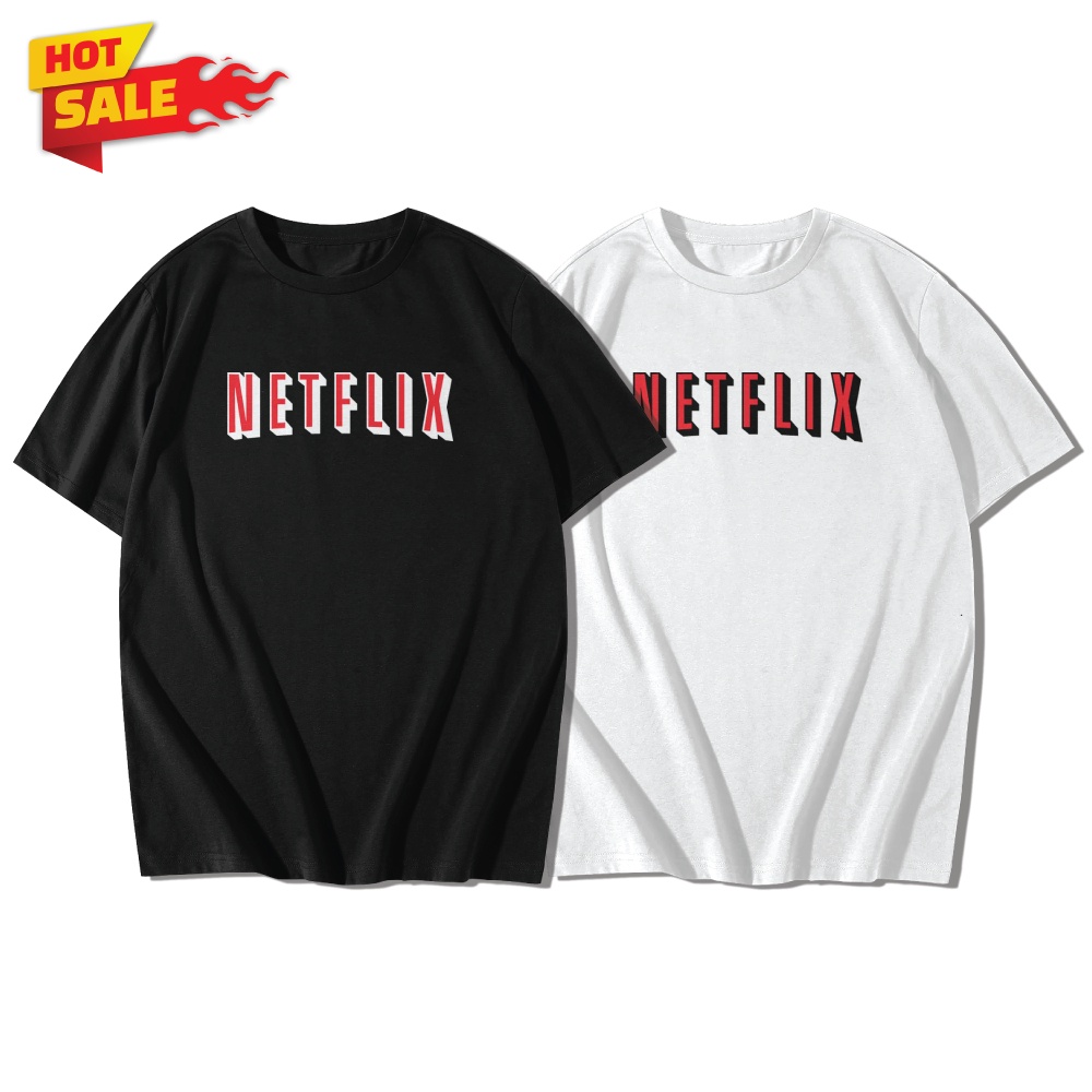 FASHION QBเสื้อยืดลาย Serie Movie Net FLIX Ver2 เสื้อยืดแขนสั้นคอกลม Cotton 100% สกรีนลาย
