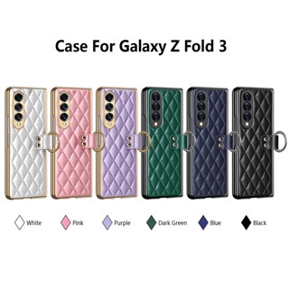 เคสโทรศัพท์มือถือหนัง กันกระแทก พร้อมตัวยึดวาง แฟชั่น สําหรับ Samsung Galaxy Z Fold3 Z Fold3