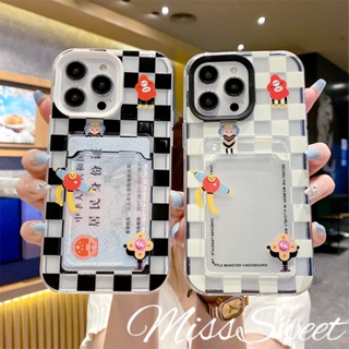 เคสโทรศัพท์มือถือ ลายตารางหมากรุก 3 in 1 สีดํา และสีขาว สําหรับ iPhone 14 13 12 11 Pro Max X XR Xs Max 8 7 6 6s Plus SE 2020