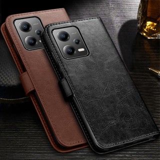 เคสโทรศัพท์มือถือหนัง ฝาพับแม่เหล็ก พร้อมช่องใส่บัตร สําหรับ Xiaomi Redmi Note 12 4G Note12 Pro Plus 5G Not 12 Turbo 12Pro