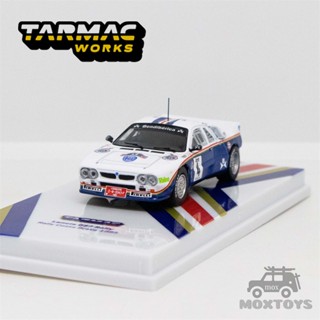 โมเดลรถยนต์ Tarmac Works 1:64 Lancia 037 Rally Rally Costa Brava 1985 ของเล่นสําหรับเด็ก