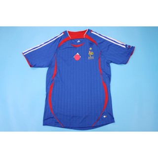 เสื้อกีฬาแขนสั้น ลายทีมชาติฟุตบอล France 2006 ชุดเหย้า สไตล์เรโทร