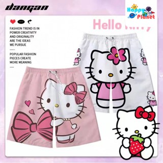 Sanrio Hello kitty Cat กางเกงขาสั้น Hello kitty ฤดูร้อน กางเกงขาสั้น ผู้ชาย ผู้หญิง คู่รัก น่ารัก กางเกงชายหาด ขายดี