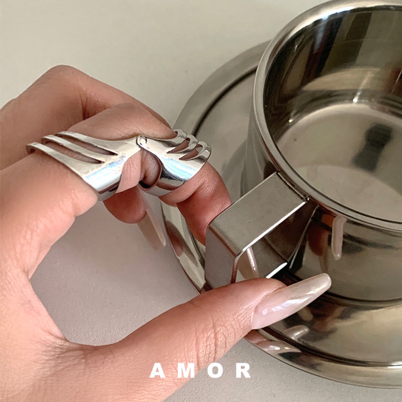 Joint ring unisex แหวนโอ้อวดส่วนบุคคล ins Niche design สไตล์คู่รัก