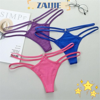 ZAIJIE Cotton Womens Panties Hollow G-String Thong Strappy Sexy Charming Briefs Breathable Underwear for Female/Multicolor