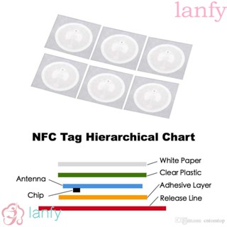 Lanfy 10 ชิ้น Ntag213 Token Patrol สติ๊กเกอร์ Nfc Iso 14443 A 13 . 56 Mhz Rfid หลากสีสัน