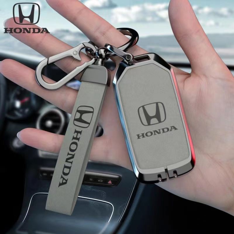 ปลอกกุญแจรถยนต์ แบบหนัง โลหะ อุปกรณ์เสริม สําหรับ Honda City Civic BRV HRV CRV Civic Type R WRV ACCORD Odyssey