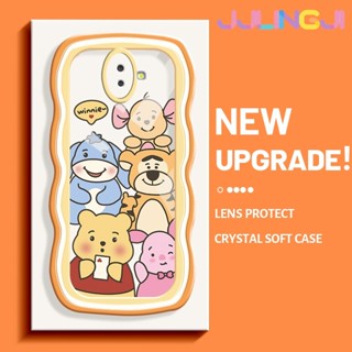 สําหรับ Samsung J6 Plus 2018 J6 Prime เคสการ์ตูน Happy Winnie สีขอบคลื่น นิ่ม ใส กันกระแทก เคสโทรศัพท์ สร้างสรรค์ ซิลิกาเจล เคสป้องกัน