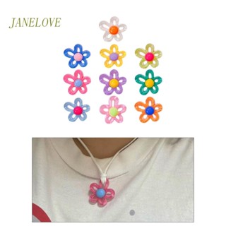 Jlove จี้ดอกไม้ ขนาดเล็ก 31x29 มม. 10 สี หลากสี สําหรับทําเครื่องประดับ สร้อยคอ DIY