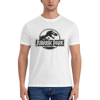 เสื้อยืด ผ้าฝ้าย พิมพ์ลายไดโนเสาร์ Jurassic Park Mono สําหรับผู้ชาย